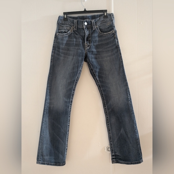 Silver Jeans Men's Dark Wash Straight Jeans  Size 31X32  Western Boot cut - Picture 1 of 12